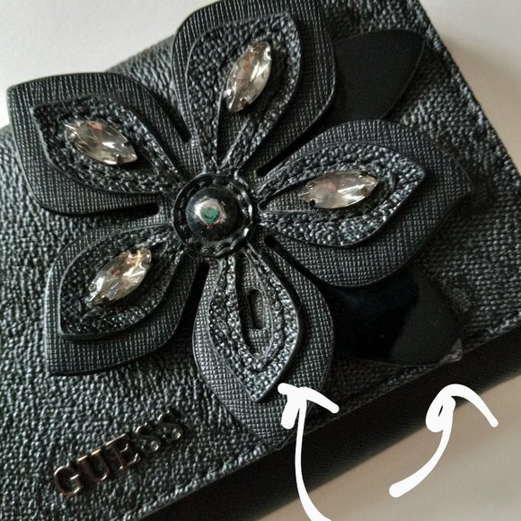 Guess Faux Croc Two Tone Pink Handbag & Guess Wallet Trifold GUC - Picture 4 of 16